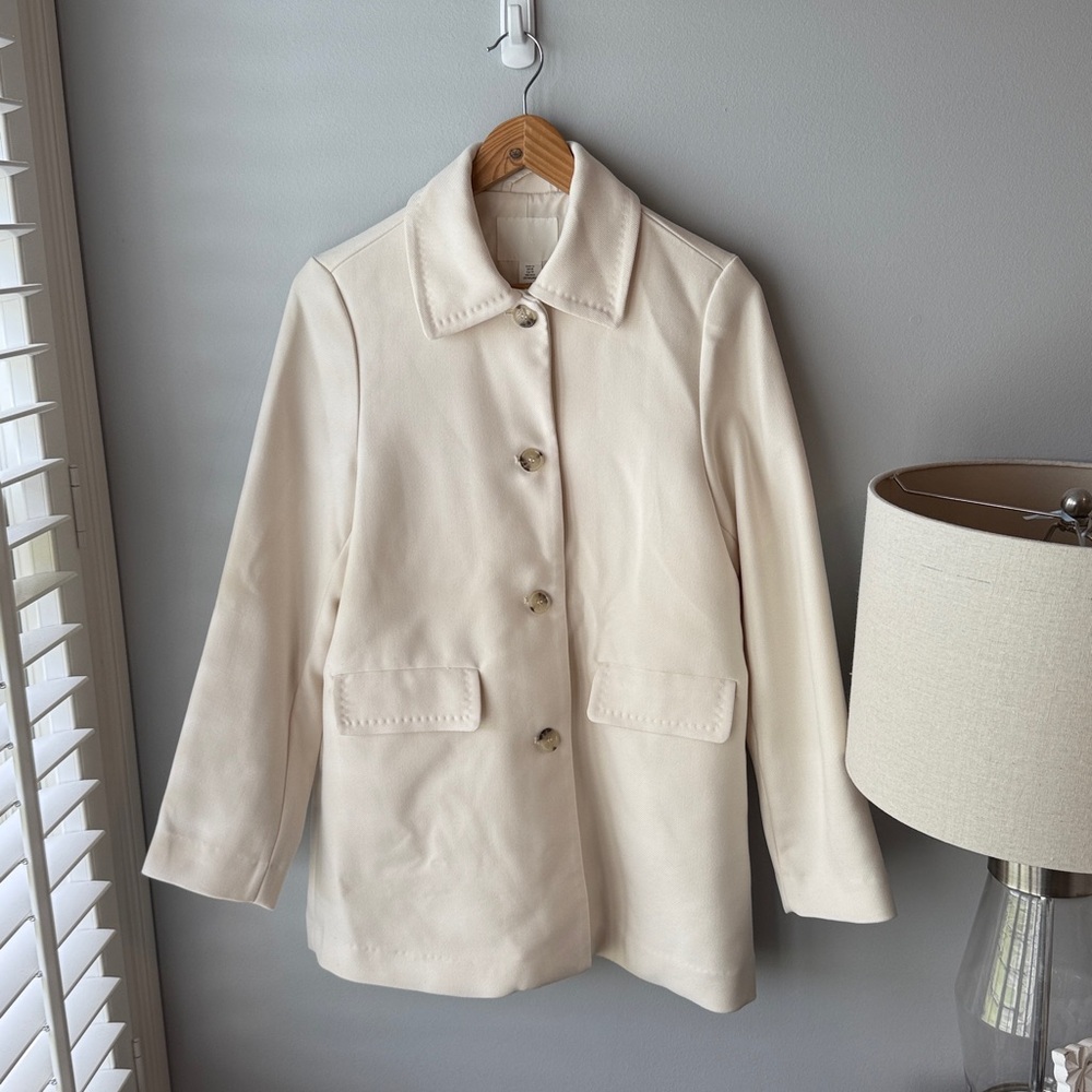 H&M A-line Cream Coat NWT - Picture 2 of 9